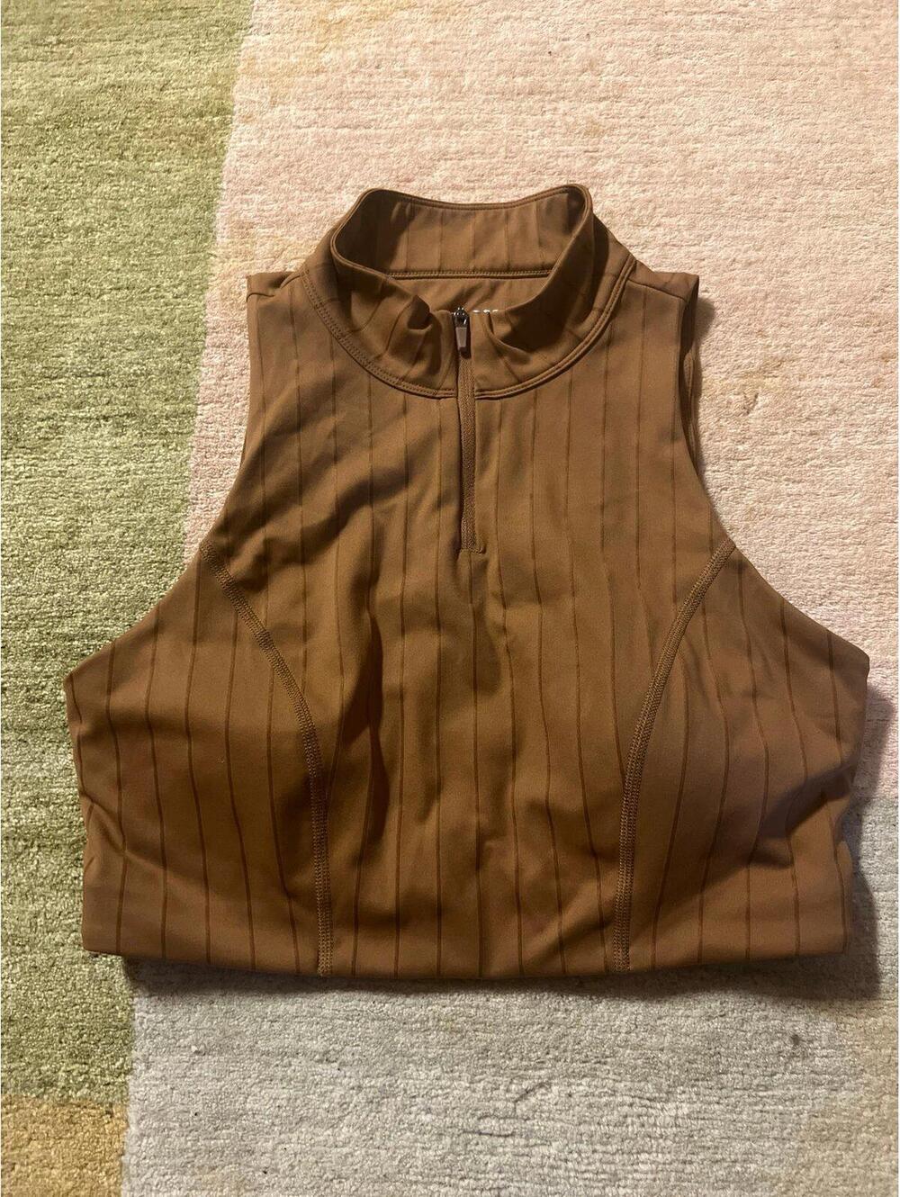 JoyLab front zip high neck longline padded sports bra, size large